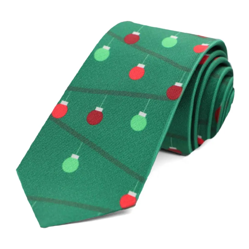Christmas Ornament Slim Necktie, 2.5" Width sold by TieMart