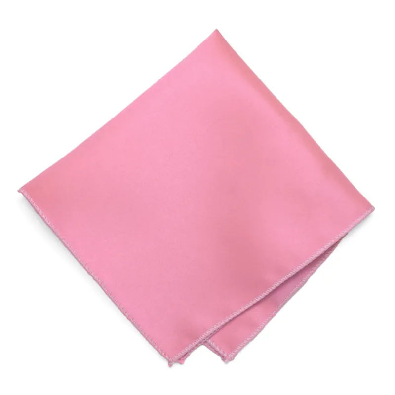 Bubblegum Pink Solid Color Pocket Square sold by TieMart