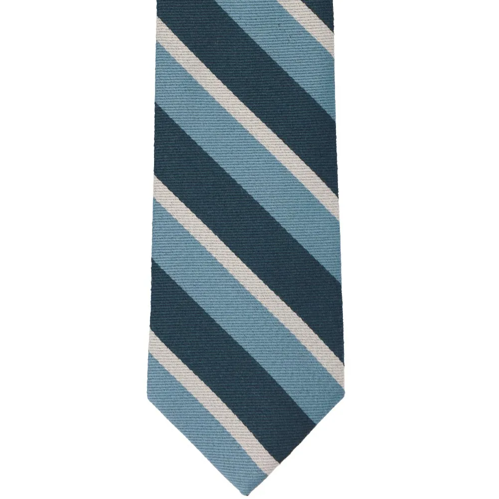 Blue Teacher Striped Wool/Silk Necktie sold by TieMart product image thumbnail 2