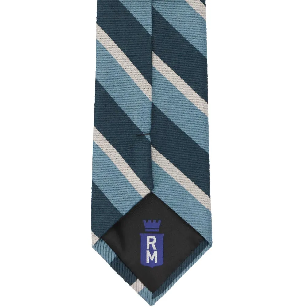 Blue Teacher Striped Wool/Silk Necktie sold by TieMart product image thumbnail 3