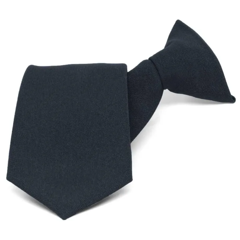 Dark Navy Blue Clip-On Uniform Tie sold by TieMart
