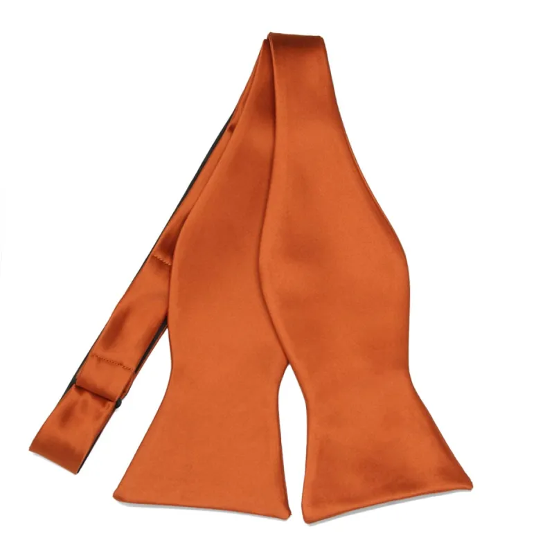 Burnt Orange Premium Self-Tie Bow Tie sold by TieMart
