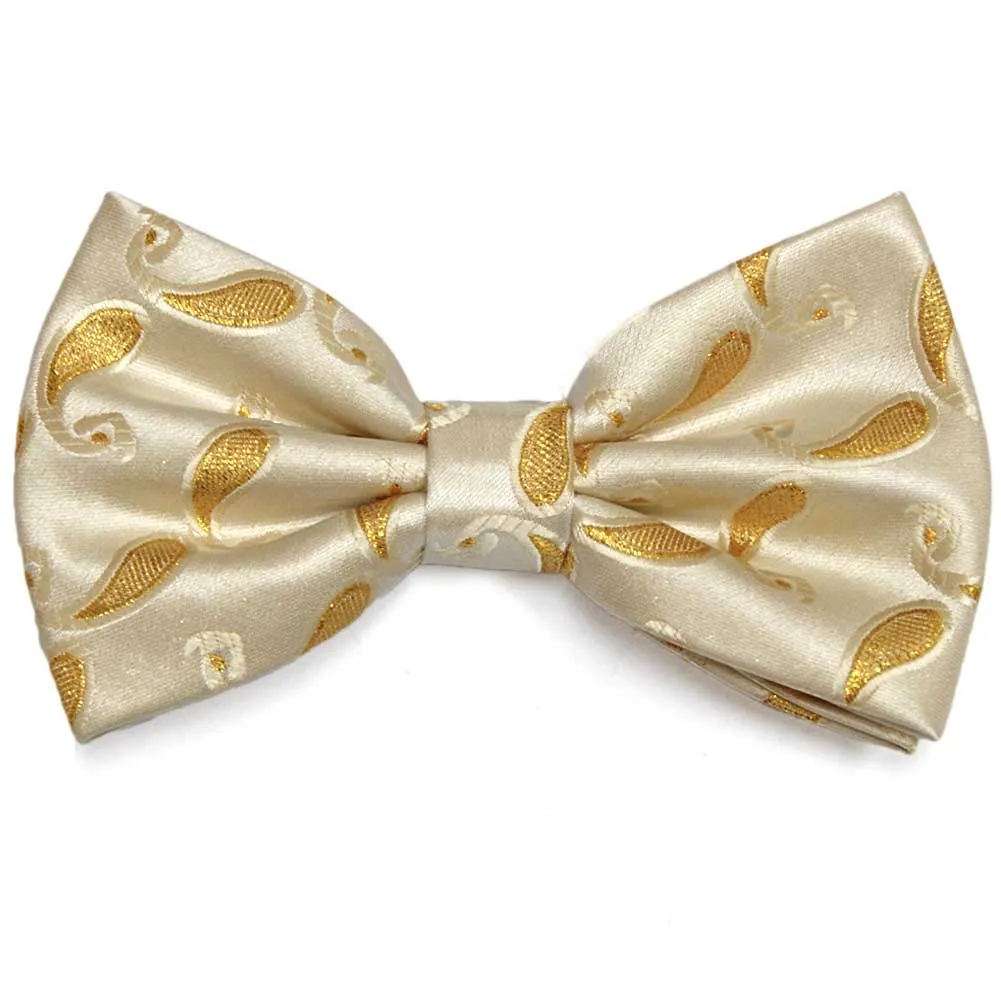Gold Fairport Paisley Bow Tie sold by TieMart