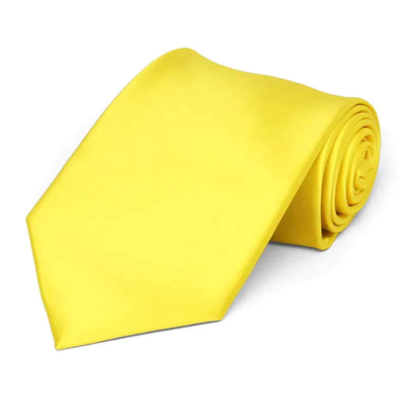 Yellow Premium Solid Color Necktie sold by TieMart