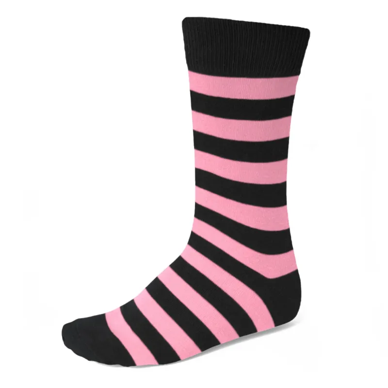 Men's Pink and Black Striped Socks sold by TieMart