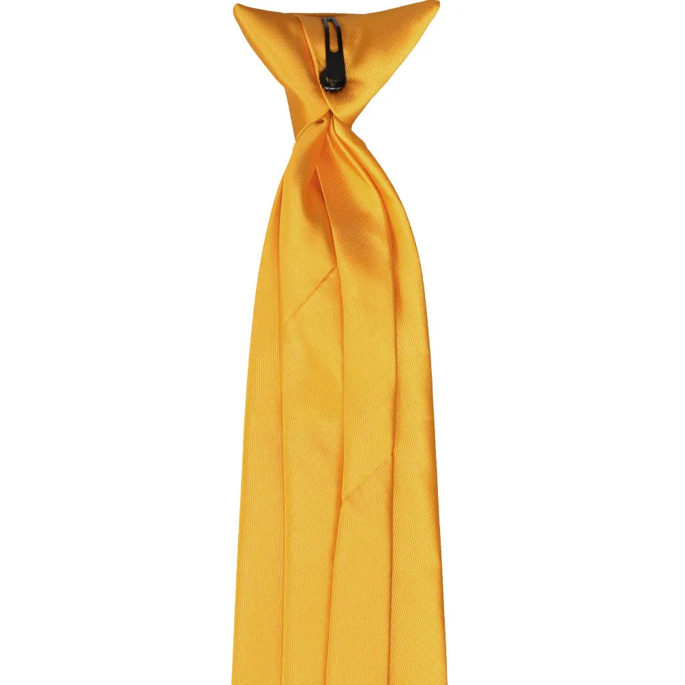 Golden Yellow Solid Color Clip-On Tie sold by TieMart product image thumbnail 4