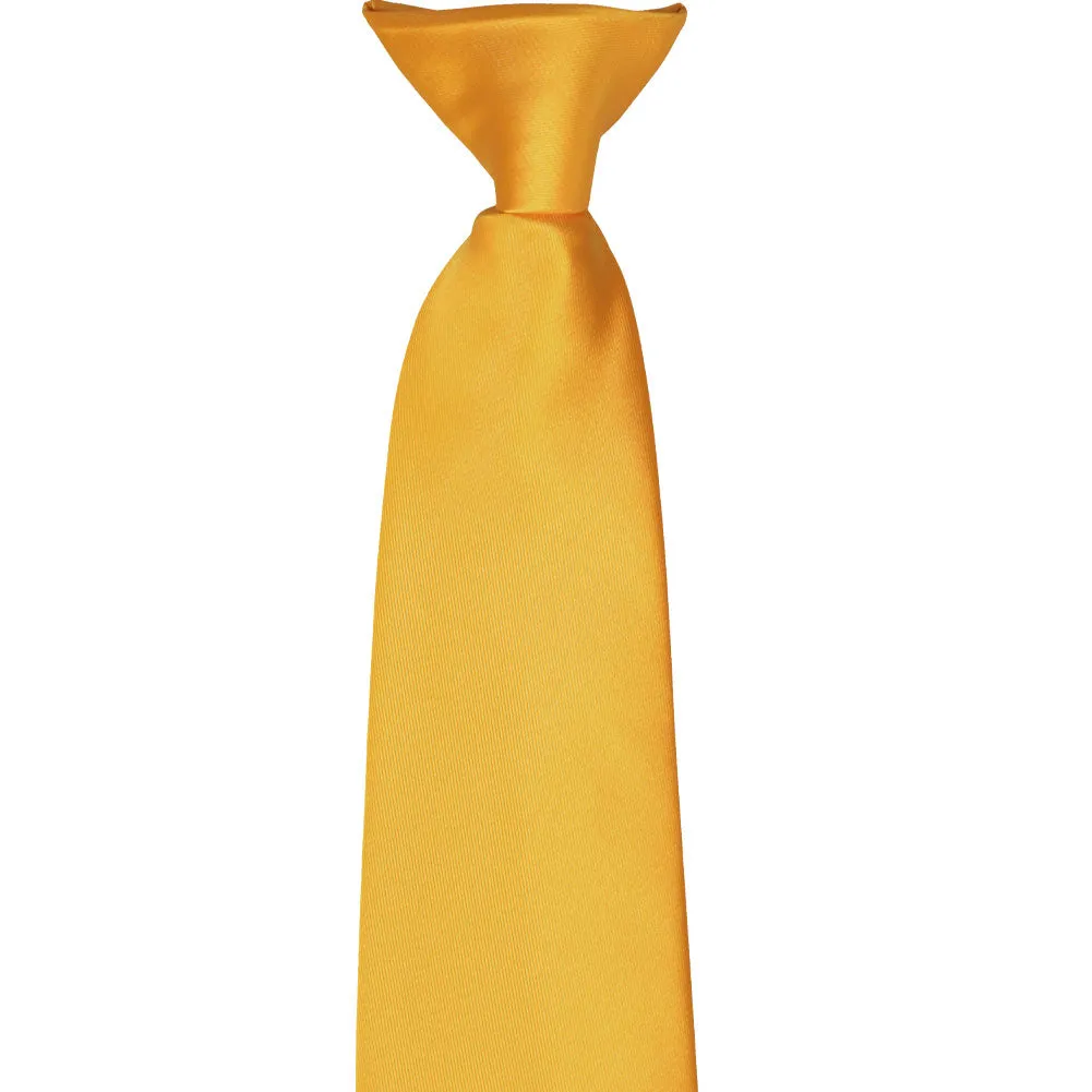 Golden Yellow Solid Color Clip-On Tie sold by TieMart product image thumbnail 2