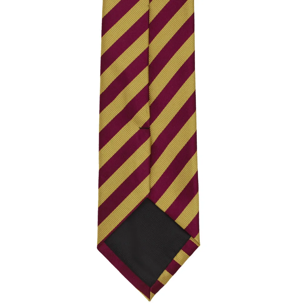 Maroon and Gold Formal Striped Tie sold by TieMart product image thumbnail 4