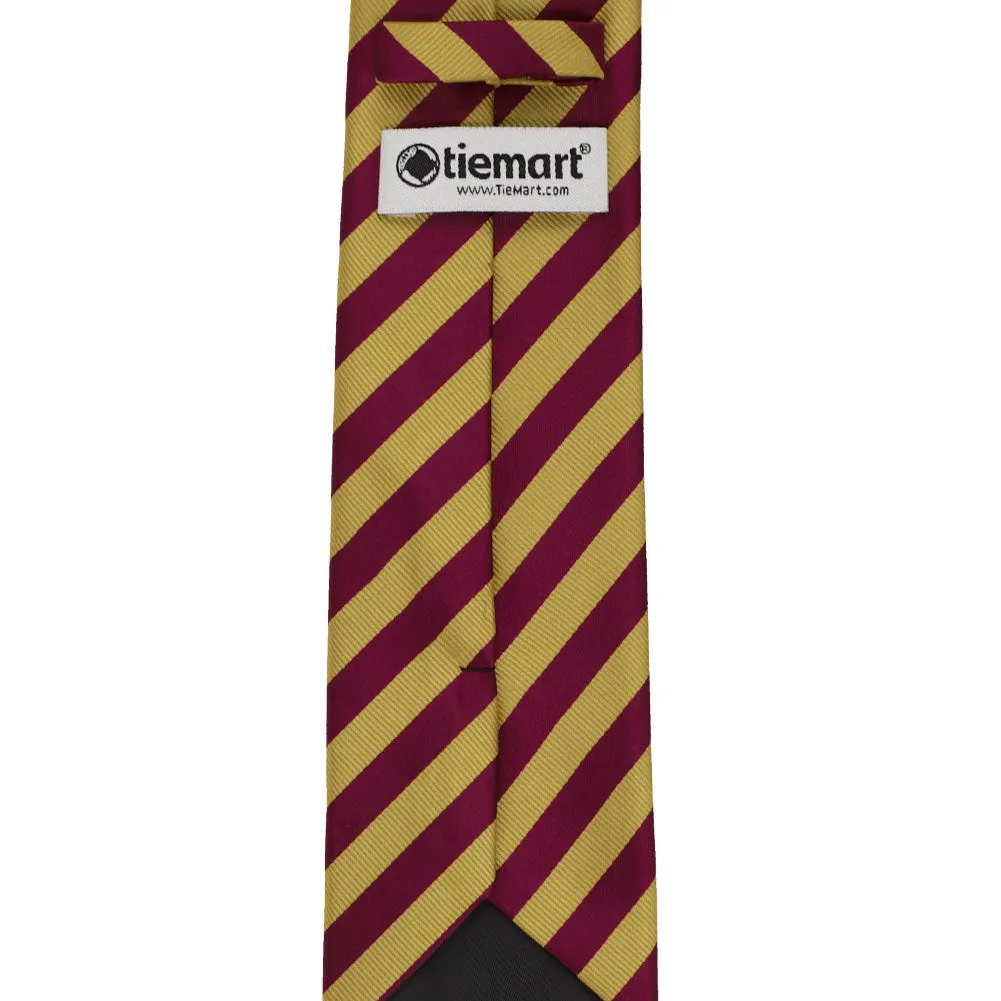 Maroon and Gold Formal Striped Tie sold by TieMart product image thumbnail 3