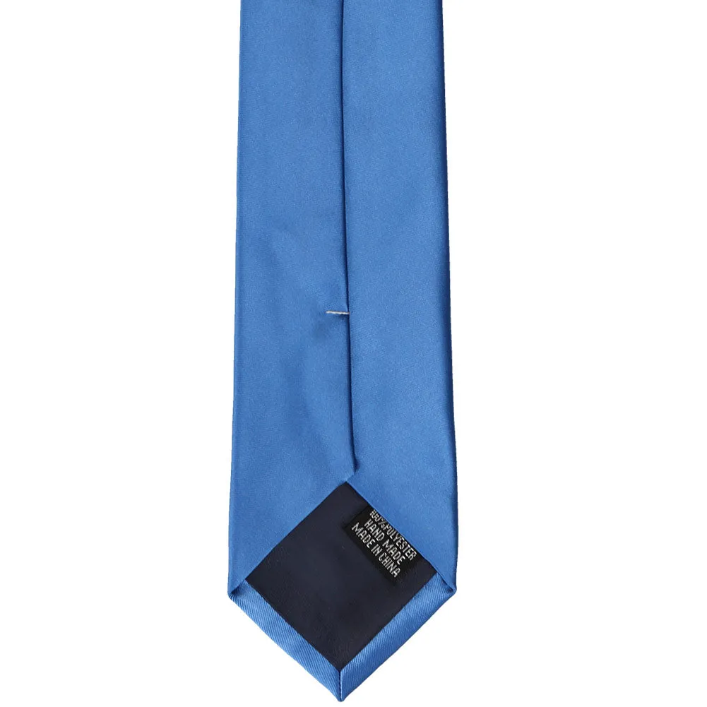 Blue Premium Slim Necktie, 2.5" Width sold by TieMart product image thumbnail 4