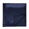 Navy Blue Satin Pocket Square sold by TieMart