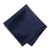 Navy Blue Satin Pocket Square sold by TieMart
