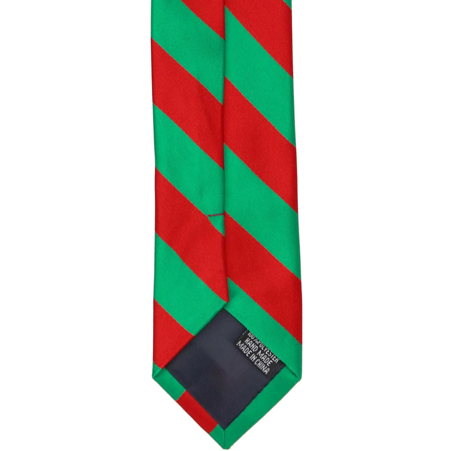 Boys' Red and Green Striped Tie sold by TieMart product image thumbnail 5