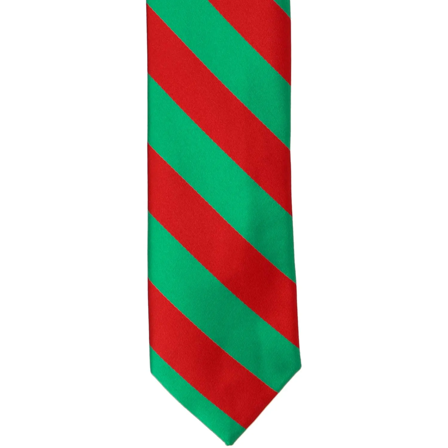 Boys' Red and Green Striped Tie sold by TieMart product image thumbnail 3