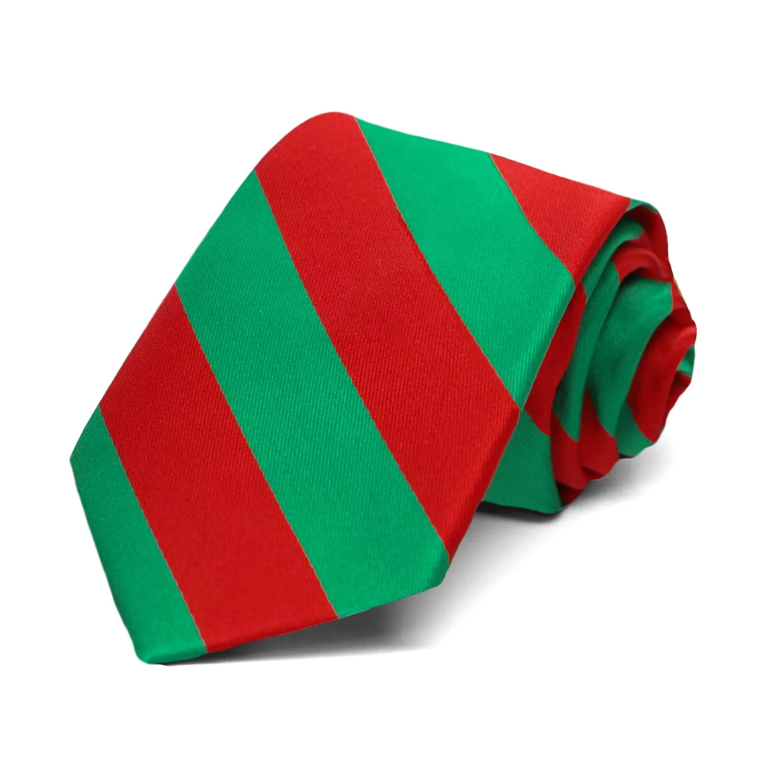 Boys' Red and Green Striped Tie sold by TieMart
