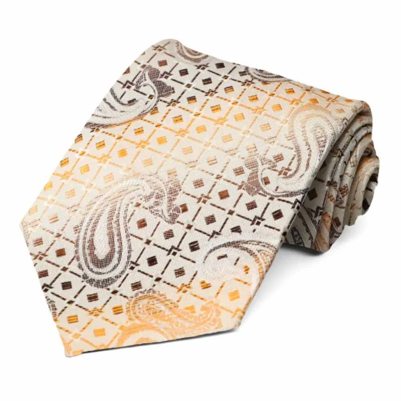 Ivory Melton Paisley Necktie sold by TieMart