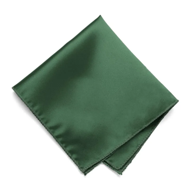 Forest Green Solid Color Pocket Square sold by TieMart