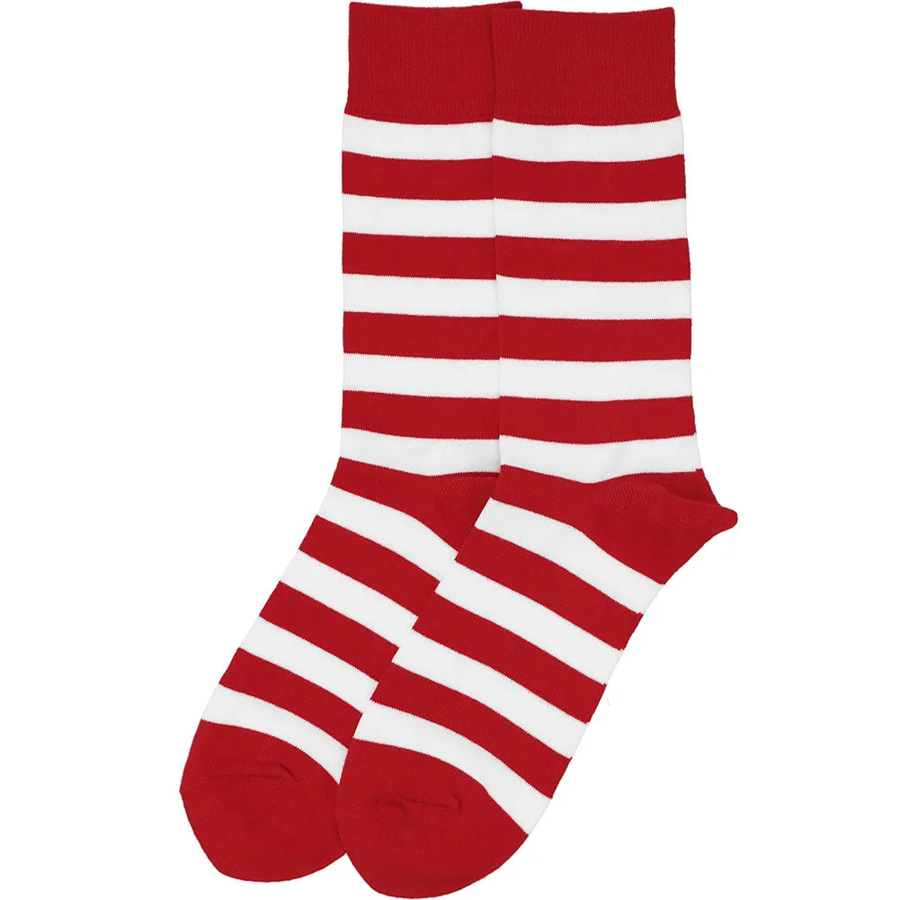 Men's Red and White Striped Socks sold by TieMart product image thumbnail 3