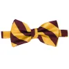 Maroon and Golden Yellow Striped Bow Tie sold by TieMart
