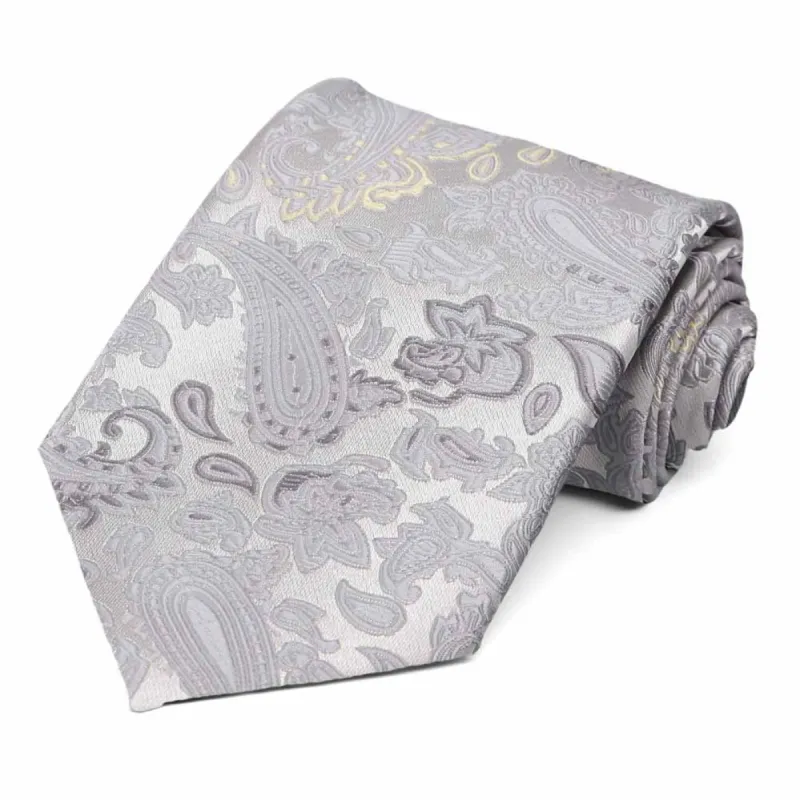 Silver Redfish Paisley Necktie sold by TieMart
