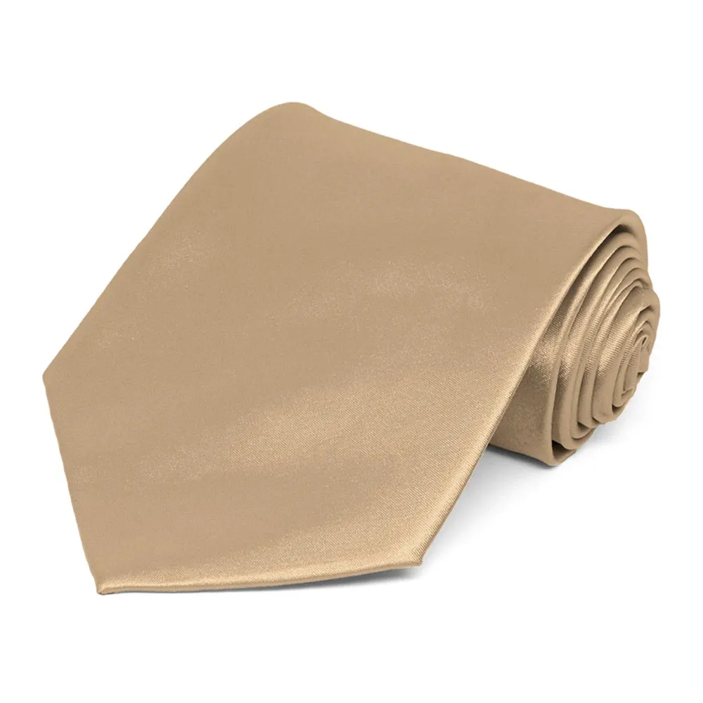 Bronze Extra Long Solid Color Necktie sold by TieMart