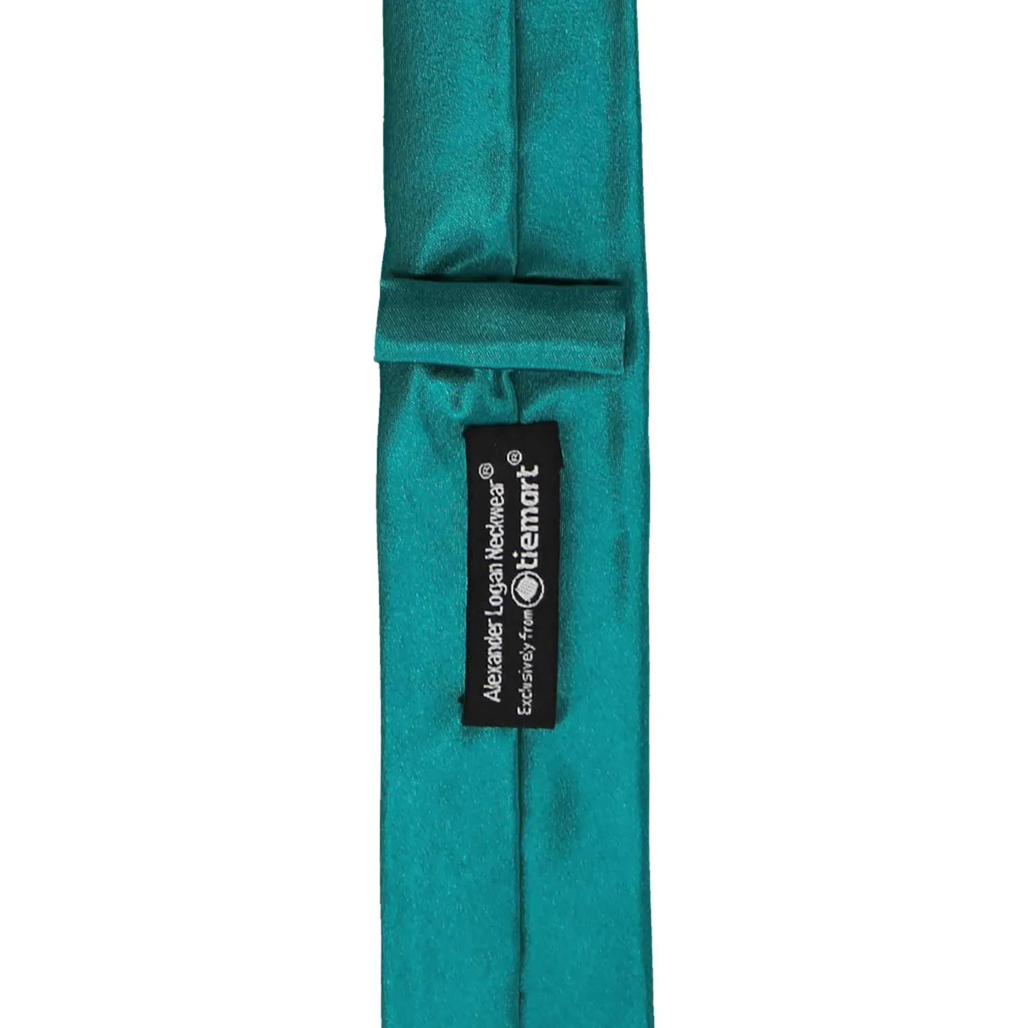 Deep Aqua Skinny Solid Color Necktie, 2" Width sold by TieMart product image thumbnail 3
