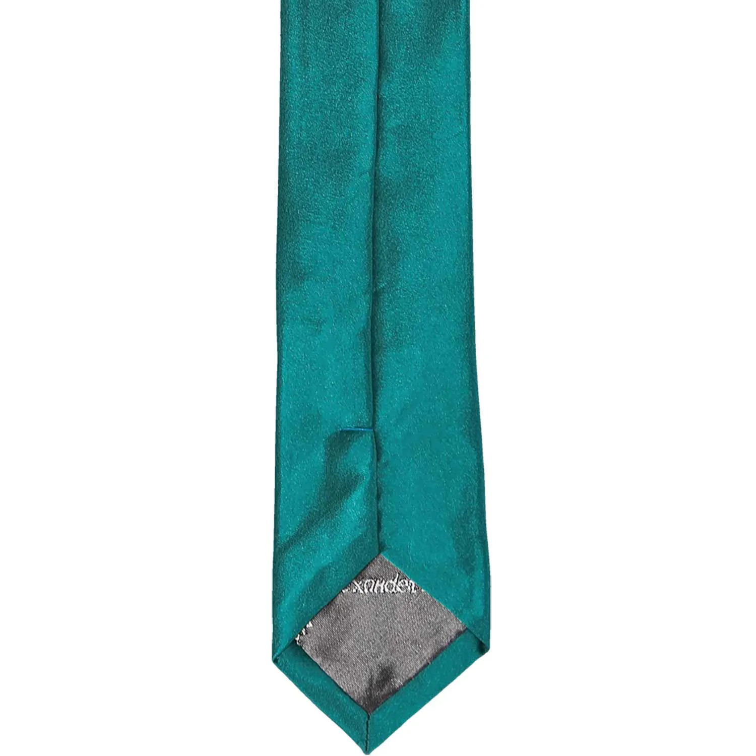 Deep Aqua Skinny Solid Color Necktie, 2" Width sold by TieMart product image thumbnail 4