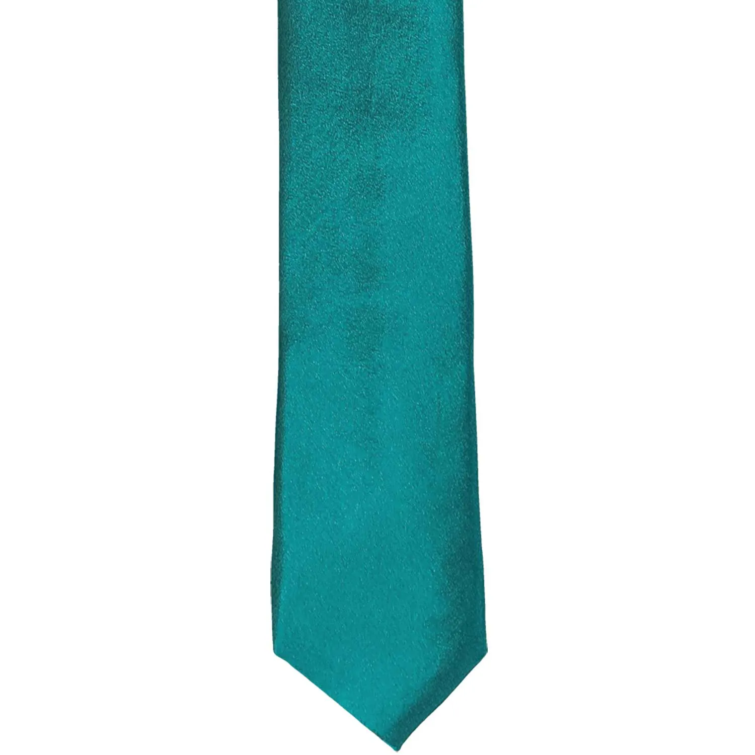 Deep Aqua Skinny Solid Color Necktie, 2" Width sold by TieMart product image thumbnail 2