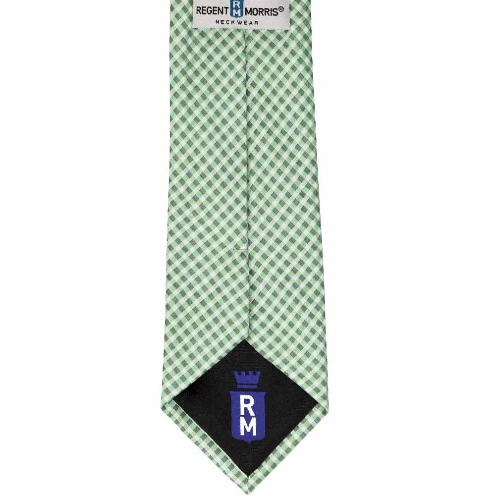 Green Royal Gingham Cotton/Silk Necktie sold by TieMart product image thumbnail 4
