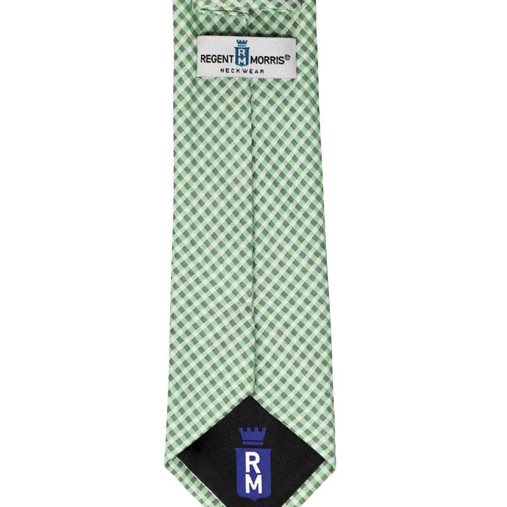 Green Royal Gingham Cotton/Silk Necktie sold by TieMart product image thumbnail 3