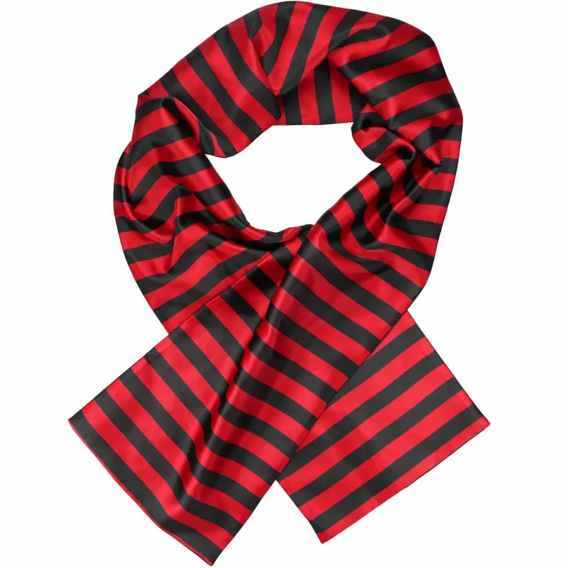 Red and Black Striped Scarf sold by TieMart