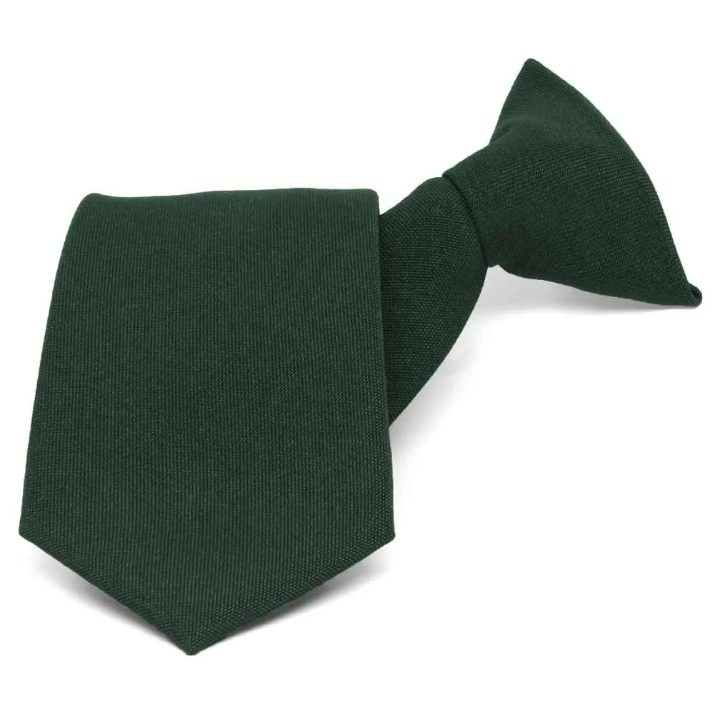 Hunter Green Clip-On Uniform Tie sold by TieMart