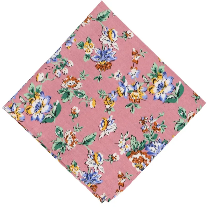 Dark Mauve Anaheim Floral Pocket Square sold by TieMart