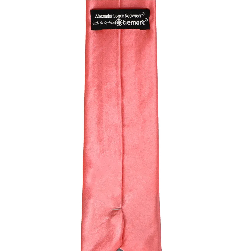 Coral Slim Solid Color Necktie, 2.5" Width sold by TieMart product image thumbnail 3