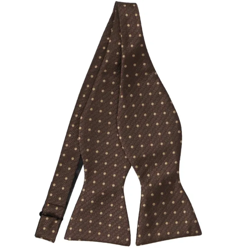 Brown and Latte Bamba Dot Self-Tie Bow Tie sold by TieMart