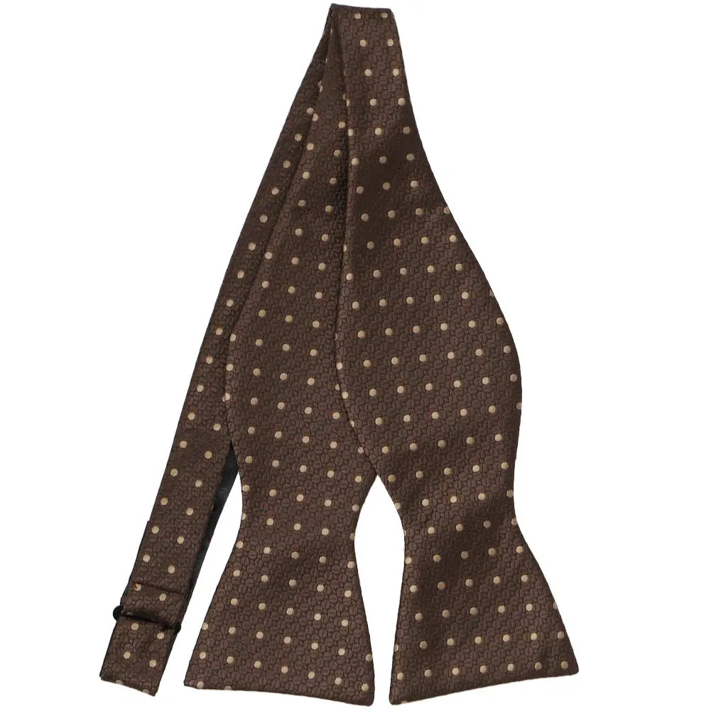Brown and Latte Bamba Dot Self-Tie Bow Tie sold by TieMart