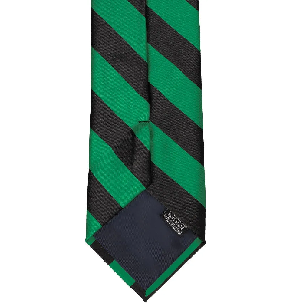 Kelly Green and Black Striped Tie sold by TieMart product image thumbnail 5