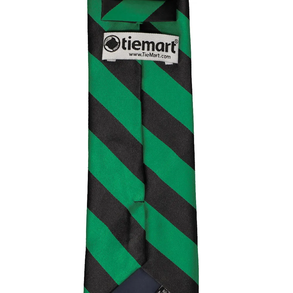 Kelly Green and Black Striped Tie sold by TieMart product image thumbnail 4