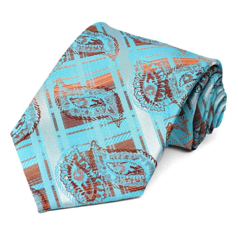 Turquoise Oxbow Plaid Necktie sold by TieMart