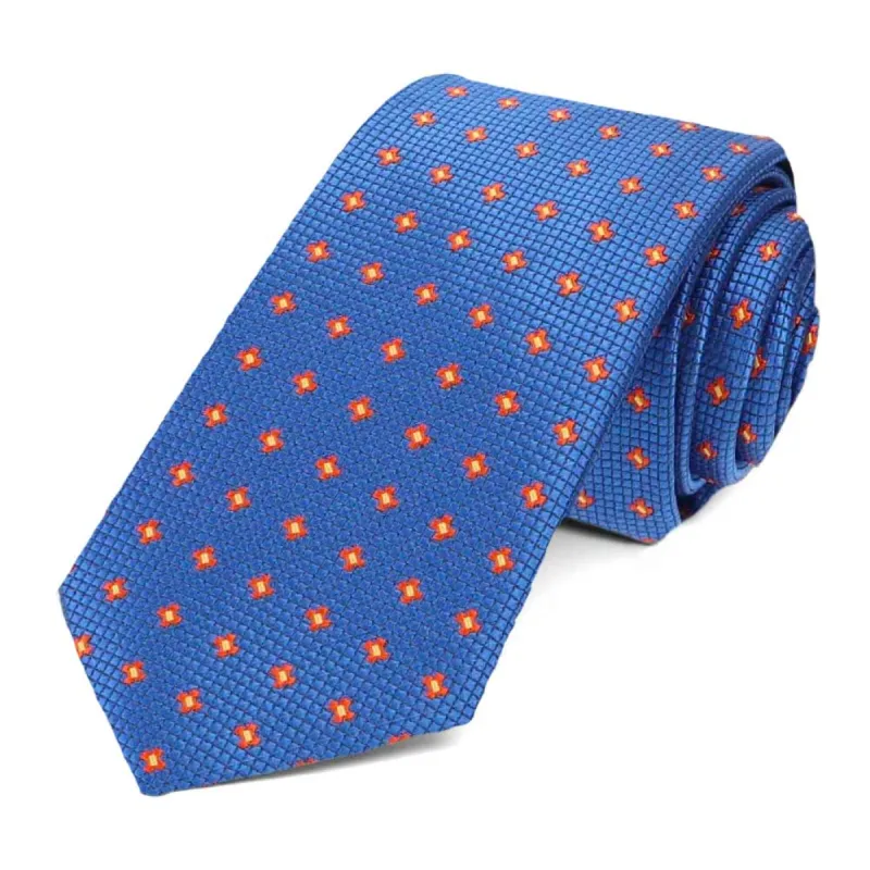 Royal Blue Hoffner Dotted Slim Necktie sold by TieMart