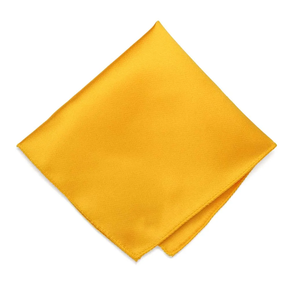 Golden Yellow Solid Color Pocket Square sold by TieMart