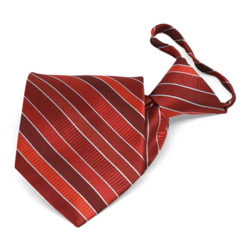 Red Douglas Striped Zipper Tie sold by TieMart