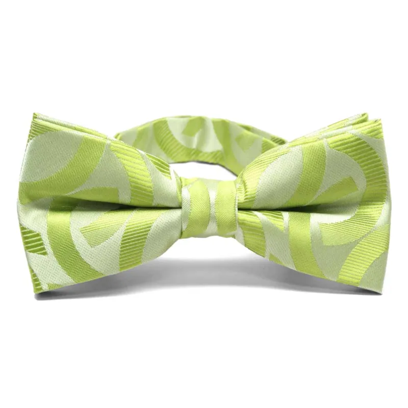 Apple Green Kay Link Pattern Band Collar Bow Tie sold by TieMart