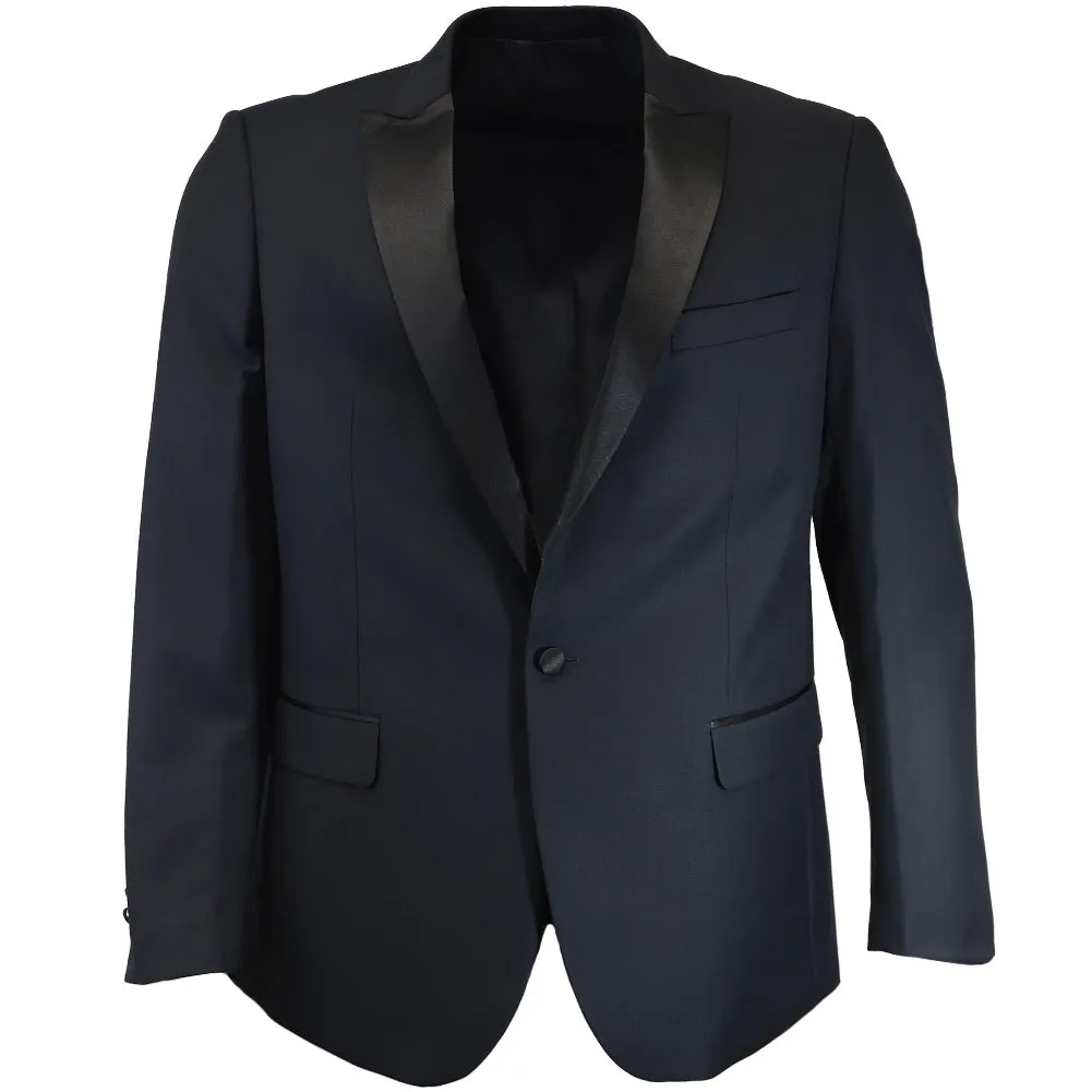 Navy Blue Premium Peak Lapel Dinner Jacket sold by TieMart