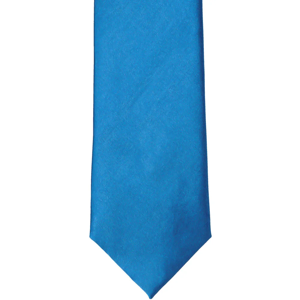 Azure Blue Extra Long Solid Color Necktie sold by TieMart product image thumbnail 2