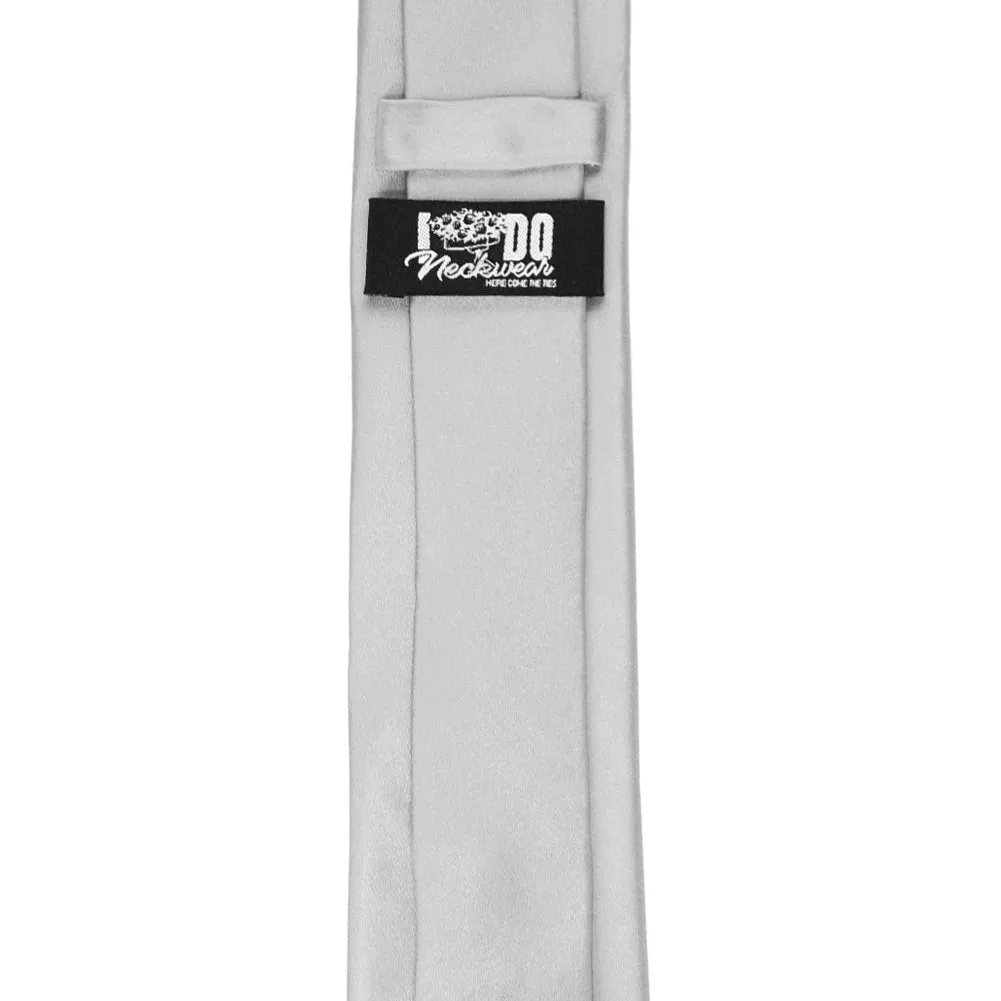 Silver Silk Slim Necktie, 2.5" Width sold by TieMart product image thumbnail 3