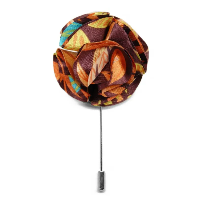 Leaf Print Flower Lapel Pin sold by TieMart