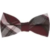 Burgundy and Gray Plaid Bow Tie sold by TieMart