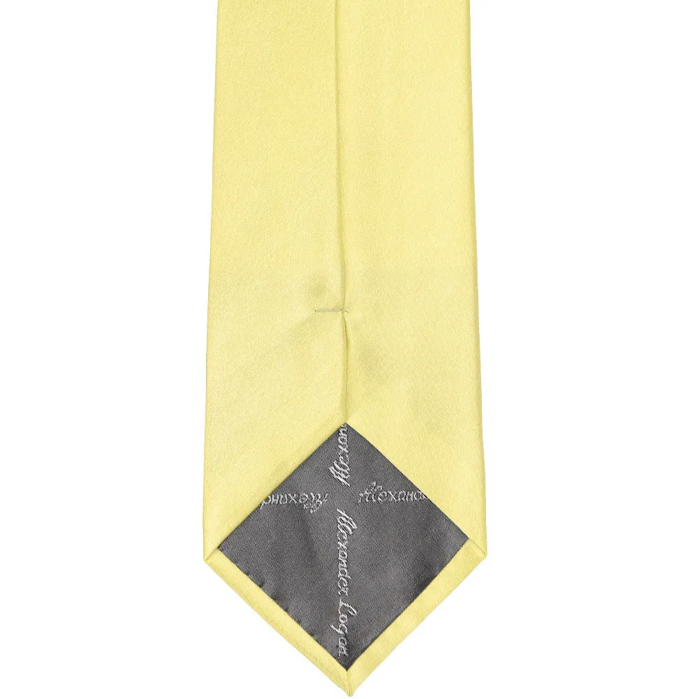 Butter Yellow Solid Color Zipper Tie sold by TieMart product image thumbnail 3