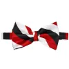 Red, Black and White Striped Bow Tie sold by TieMart